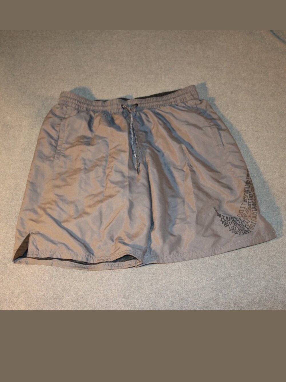 Nike Men's Swim Shorts Medium Jdi Swoosh Gray Volley Lined Nessc475